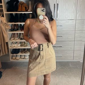 Brown utility skirt